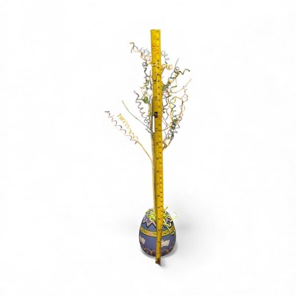 Easter Egg Tree With Painted Ornaments & Spiral Branches 16 Inches Tall Spring D - Picture 4 of 4